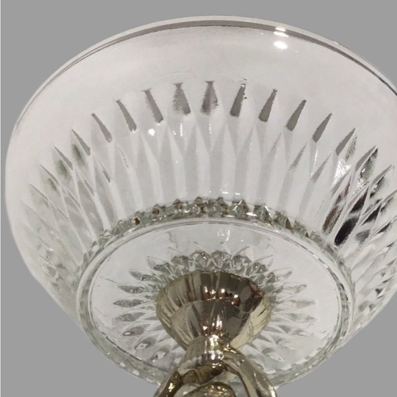 Vintage Silver Metal Cherub Taper Candle Holder w/Glass Compote Style Bowl - Picture 6 of 8